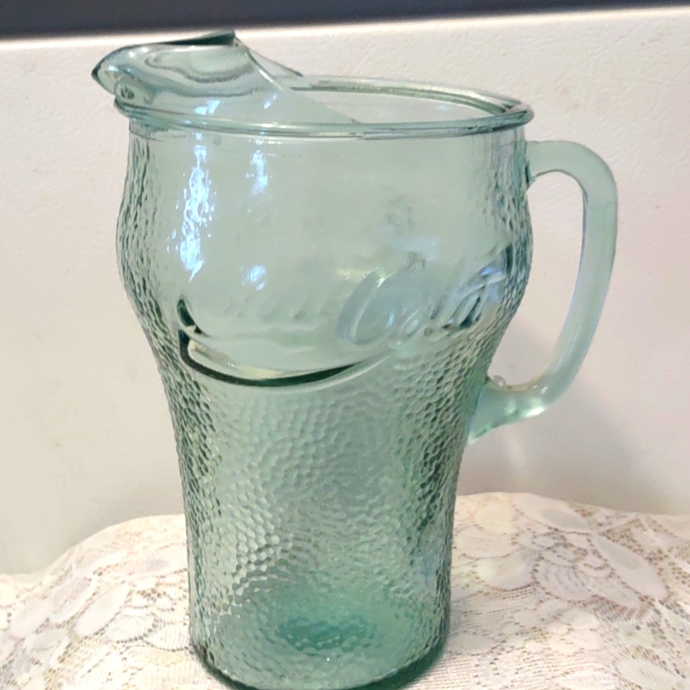 Vintage Coca Cola Pitcher, 1960s, Heavy Glass, PRISTINE Condition